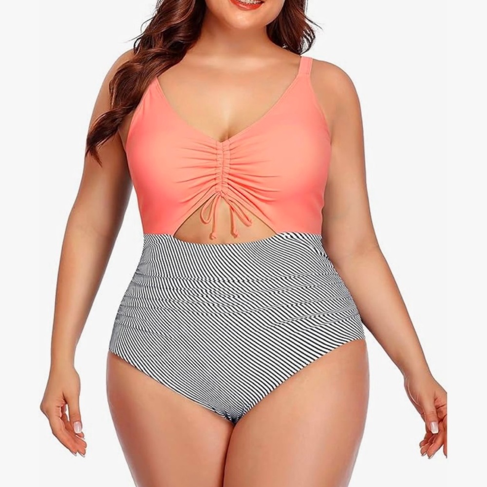 Bundle for discount! Plus Size One Piece Cutout Swimsuit - monokini - size 20